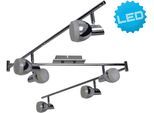 NÄVE LED Deckenleuchte "Chromey", grau (chrom), 6, H: 13cm, 1 Stk., Leuchten, 3 bewegliche Gelenkarme mit je 2 Spots, chromfarben, Licht warmweiß, LED Deckenleuchte