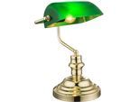 GLOBO LIGHTING Schreibtischlampe "ANTIQUE", grün (messingfarben grün), 1, 1 Stk., Leuchten, Klassische Schreibtischleuchte, Antik-look Tischleuchte, Bankerlamp, Schreibtischlampe