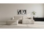 Ecksofa INOSIGN "Koa,228cm, L-Form, Modulsofa, Webstoff, Cord, Struktur, Chenille", beige (sand), B:228cm H:88cm T:159cm, 100% Polyester, Sofas, Ecksofa, Designsofa, Set, Hocker inklusive, weicher Lounge-Sitzkomfort