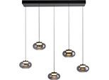 LED Pendelleuchte "SIA", silber (schwarz), 5, H: 80cm, 1 Stk., SCHÖNER WOHNEN-KOLLEKTION, Leuchten, SCHÖNER WOHNEN Kollektion, Höhenverstellbar, SimplyDim, Memoryfunktion, LED Pendelleuchte