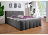 Boxbett HOME AFFAIRE "Hanelore inkl. Bettkasten und Topper", anthrazit, B:172cm L:220cm, Komplettbetten, Boxbett, Boxbett mit Bettkasten und Fußteil, inkl. Topper