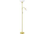 EGLO Stehlampe "UP 2 Stehlampe - Stahl - E27;E14 - 1X60W;1X18W - IP20", messing, matt, 2, Ø 27,5cm H: 176,5cm, 1 Stk., Leuchten, Standleuchte, Leselampe, Wohzimmer, Schlafzimmer, H176,5 x Ø27,5 cm, Stehlampe