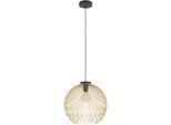 EGLO Hängeleuchte "Venezuela Hängelampe, Pendelleuchte, Esszimmerlampe, Metall, E27", schwarz, 1, Ø 40cm H: 110cm, 1 Stk., Leuchten, Hängeleuchte - H110 x Ø40 cm - schwarz, gold - 1X40W exkl., Hängeleuchte
