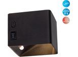 NÄVE LED Wandleuchte "Cube", schwarz, 1, H: 8cm, 1 Stk., Leuchten, Akku, magnetisch, Bewegungssensor, Memory, USB-C, Kippschalter, LED Wandleuchte