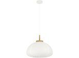 EGLO Hängeleuchte "Summerhill Hängelampe 1-fach, Japan-Stil, Metall, Holz und Papier, E27", weiß, 1, Ø 55cm H: 110cm, 1 Stk., Leuchten, Hängeleuchte - H110 x Ø55 cm - weiß, braun - 1X40W exkl., Hängeleuchte