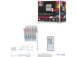 PAULMANN LED-Streifen "MaxLED 1000 LED Strip Full-Line COB Basisset", silber (silberfarben), Dioden 1.344 Stk., Gesamtlänge 4,6m, Lichterketten, Memoryfunktion, Farbwechsler, Farbsteuerung, Dimmer, LED-Streifen