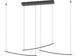 EGLO Hängeleuchte "VILLEGGI Pendellampe - Alu, Stahl - LED - 22W - IP20", schwarz, 1, H: 120cm, 1 Stk., Leuchten, Hängelampe, Deckenlampe, Wohnzimmer, Esszimmer, L122 x B10 x H120 cm, Hängeleuchte