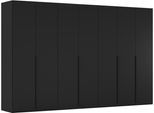 Kleiderschrank "Schrank Garderobe Ankleide Schlafzimmer Flur SERINA Eyecatcher", schwarz, B:351cm H:223cm T:61cm, Holzwerkstoff, LEGER HOME BY LENA GERCKE, Schränke, Kleiderschrank, in 6 Breiten, 3 Ausführungen und mit Front Glas oder Dekor MADE IN GERMANY