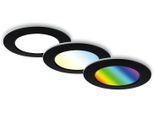 BRILONER LEUCHTEN LED Einbauleuchte "3er Set LED Einbauleuchten RGB-CCT, schwarz", schwarz, Leuchten, 3er Set LED Einbauleuchten Decke, RGB Einbaulampen CCT, LED Bad, LED Einbauleuchte