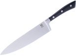 Allzweckmesser HENSSLERS "HENSSLERS Küchenmesser", braun (silberfarben, braun), Klingenlänge 20cm, Edelstahl, Kochmesser, Allzweckmesser, Klingenlänge ca. 20 cm, ergonomischer ABS-Griff