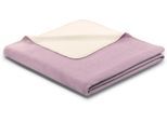 Wohndecke BIEDERLACK "Doubleface", lila (lila, ecru), B:150cm L:200cm, Baumwolle, Polyacryl, Polyester, Wohndecken, Wohndecke, mit geketteltem Zierstich