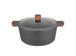 Kochtopf RESTO KITCHENWARE "Capella, Schmortopf antihaftbeschichtet und spülmaschinenfest", schwarz (schwarz, matt), H:14,5cm L:43cm Ø:32cm, Töpfe, Kochtopf, mit Glasdeckel und stoßdämpfendem Silikonrand, im Geschenkkarton