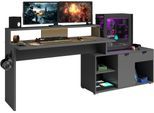 Gamingtisch PARISOT "Work 11", grau, grau, B:134cm, Tische, Gamingtisch