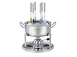 Fondue RÖSLE "Fondue-Set mit Gasbrenner", silber (silberfarben), B:39cm H:15cm T:27,5cm, Fondues, Fondue, für 6 Personen