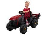 Elektro-Kindertraktor mit Anhänger, Staufach, Schaufel, Fernbedienung, 90 W, Bremsautomatik, TD925 (Rot/Schwarz)