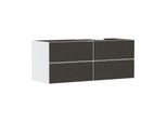 hansgrohe Xevolos E Waschtischunterschrank 54239660 1370x555x550mm, 4 Schubladen, rechts, mattweiß, Textil dunkelgrau