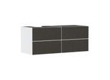 hansgrohe Xevolos E Waschtischunterschrank 54236660 1370x555x550mm, 4 Schubladen, links, mattweiß, Textil dunkelgrau
