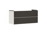 hansgrohe Xevolos E Waschtischunterschrank 54185660 1180x555x475mm, 2 Schubladen, sandbeige matt, Textil dunkelgrau