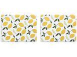 Schneidebrett ZELLER PRESENT "Glasschneideplatte "Lemons", 2er Set", bunt, B:30cm H:0,6cm L:40cm, Sicherheitsglas, Schneidebretter, Schneidebrett, Silikonfüße