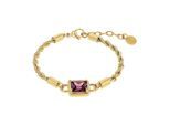 Armband JOOP "Schmuck, Geschenk", rosa (gelbgoldfarben, lila, lila), Armbänder, Damen, 20cm, Edelstahl, Armband, mit Zirkonia (synth.)