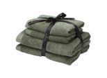 Aquanova Frottierset Rio, Dunkelgrün, Textil, 4-teilig, saugfähig, angenehm weich, Badtextilien, Handtuch-Sets