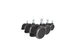 hjh OFFICE Stuhlrollen 5x ROLO STOP 10mm/65mm Metall, Kunststoff