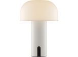 BRILLIANT LED Außen-Tischleuchte "Mattis", weiß (beige), 1, Ø 15cm H: 21cm, 1 Stk., Leuchten, mit Akku, 21 x 15 cm, 240 lm, 2700 K, dimmbar, IP44