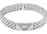 Armband EMPORIO ARMANI "Schmuck Geschenk Edelstahl Armschmuck Armkette", silber (edelstahlfarben), Armbänder, Damen, 21,8cm, Edelstahl, Armband