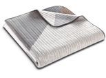 Wohndecke BIEDERLACK "Feel Cord", braun (braun, grau, natur), B:150cm L:200cm, Baumwolle, Polyacryl, Polyester, Wohndecken, Wohndecke, mit schöner Hoch-Tief-Struktur
