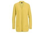Strickjacke GOLDNER "Kurzgröße Langarm Feinstrick-Cardigan", Damen, Gr. 24, gelb, Obermaterial: 100% Kaschmir WS., figurumspielend, eng Rippe, Strickjacken Strickjacke, Ohne