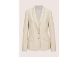 Jackenblazer MADELEINE "Blazer Longblazer mit Nadelstreifen", Damen, Gr. 48, weiß (perlweiß, beige, melange), Obermaterial: 73% Polyester PES. 24% Viskose CV. 3% Elasthan EL., Modern, normal, Blazer, Pattentaschen