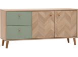 TV-Board SCHILDMEYER "Visby, Breite 109 cm", eiche hell, pistazie, B:109cm H:54,1cm T:33,05cm, Sideboards, TV-Board, Made in Germany