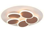 TRIO LEUCHTEN LED Deckenleuchte "MANDALA, LED Deckenlampe mit Fernbedienung, dimmbar CCT Nachtlicht", beige (greige), 1, Ø 49cm H: 7,5cm, 1 Stk., Leuchten, Memory- und Timerfunktion 4200 Lumen warm- bis kaltweiß 2700-6500K 35W, LED Deckenleuchte