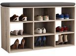Schuhregal VCM "Holz Regal Schuhschrank Schuhregal Hinsol XS", braun (sonoma, eiche), B:80cm T:30cm, Regale, Schuhregal