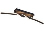 REALITY LEUCHTEN LED Deckenleuchte "GINKO, LED Deckenlampe 18W 1980 Lumen 3000K warmweiß, Schlafzimmer", schwarz (schwarz matt), 1, H: 12,5cm, 1 Stk., Leuchten, als Wandlampe oder Deckenlampe montierbar, Breite 79 cm Höhe 12,5cm, LED Deckenleuchte