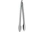 Grillzange RÖSLE "Barbecue, 25054", silber (silberfarben, schwarz), B:4cm H:3cm L:40cm, Edelstahl, Küchenzangen, Grillzange, mit patentiertem Verschlusssystem, 43 cm, Edelstahl 18/10