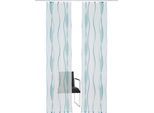 Schiebegardine OTTO HOME "Dimona" Gr. 4, weiß (weiß, petrol), B:57cm H:245cm, Polyester, Polyester, Gardinen, Schiebegardine, 2-er Set, Fertiggardine, mit Befestigungszubehör, Wellen