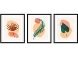 Bild QUEENCE "Set Hanja", orange (farbe rahmen: schwarz, farbe bild(er): orange), B:30cm H:40cm, Acrylglas, Holz, Papier, Bilder, Bild, gerahmt