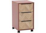 Rollcontainer SCHILDMEYER "Piazza, Breite 32,6 cm", mauve, B:32,6cm H:59,7cm T:39,1cm, Holzwerkstoff, Rollwagen, Rollcontainer, Made in Germany