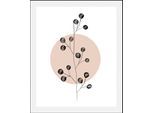 Bild QUEENCE "Hilma", rosa (farbe rahmen: schwarz, farbe bild(er): rosa), B:50cm H:70cm, Acrylglas, Holz, Papier, Bilder, Bild, gerahmt