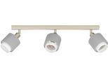 EGLO Deckenleuchte "Bellizzi Deckenstrahler schwenkbar, grau und weiß, E14, Küchenlampe", grau (silberfarben), 3, H: 18,5cm, 1 Stk., Leuchten, Spot - L43 x B9 x H18,5 cm - nickel-matt - 3X7,5W exkl., Deckenleuchte