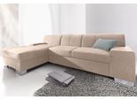 Ecksofa DOMO COLLECTION "Star, zeitlose Formensprache, elegante Optik, Breite 248cm, L-Form", beige (natur), B:248cm H:74cm T:150cm, Softlux-Kunstleder;Primabelle-Microfaser;Struktur (90% Polyester und 10% Polyacryl), Sofas, Ecksofa, wahlweise mit Bettfunktion, OTTOs Choice