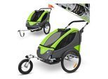 KESSER® Kinderanhänger Fahrradanhänger 360° Drehbar mit Federung 2in1 Joggerfunktion Kinderfahrradanhänger + 5-Punkt Gurt Jogger Fahrrad Anhänger für 1 bis 2 Kinder max. 40kg