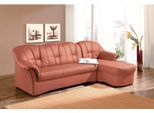 Ecksofa DOMO COLLECTION "Papenburg, zeitlose Rückensteppung, elegante Formensprache, L-Form", orange (terrakotta), B:235cm H:84cm T:140cm, Kunstleder SOFTLUX;Luxus-Microfaser (100% Polyester);Struktur ( 90% Polyester, 10% Polyacryl);Microfaser PRIMABELLE (100% Polyester), Sofas, Ecksofa, in großer Farbvielfalt, wahlweise mit Bettfunktion