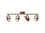 BRILLIANT Deckenstrahler "Bente", braun (rostfarbend), 4, H: 17,5cm, 1 Stk., Leuchten, Spotrohr 4flg rostfarbend, Deckenstrahler