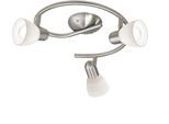 EGLO Deckenleuchte "Dakar 1 Deckenlampe, Deckenspot aus Stahl und Glas, E14, Deckenleuchte", silberfarben, 3, Ø 29,5cm, 1 Stk., Leuchten, Spot - Ø29,5 cm - nickel-matt - 3X40W exkl., Deckenleuchte