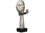 Dekofigur GILDE "Skulptur Desire, antikfinish", silber (silberfarben), B:10cm H:34cm T:17cm, Polyresin, Dekofiguren, Dekofigur, silberfarben, Polyresin
