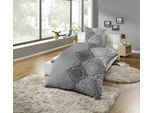 Bettwäsche KINZLER "Bettwäsche Polycotton Flanell Bettwäsche", anthrazit, B/L: 155cm x 220cm, 1 Stk., 1 Stk., Polycotton, B/L: 80cm x 80cm, 2 tlg., Polycotton, Obermaterial: 65% Baumwolle, 35% Polyester, Bettwäsche, Bettwäsche, besonders weich