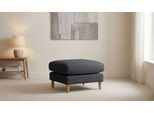 Pouf OTTO HOME "Finnian", dunkelgrau, B:70cm H:47cm T:70cm, Holz teilmassiv, Poufs, Pouf, Polsterhocker 70x70 cm, Chenille, Massivholzfüße