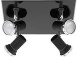 EGLO Deckenleuchte "Tamara 1 Deckenlampe, Deckenstrahler, Stahl, Glas, GU10, IP44, Lampe", schwarz, 4, 1 Stk., Leuchten, Spot - L24 x B26 cm - schwarz, chrom - 4X2,8W inkl., Deckenleuchte
